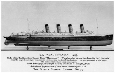 Az RMS Mauretania, XX. század alkotó: Unbekannt