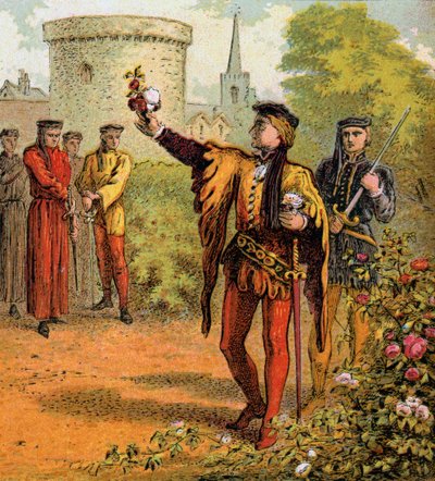 A vörös és fehér rózsák, 15. század, 1850 körül alkotó: Unbekannt