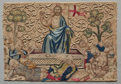 A feltámadás, hímzett oltárfrontról: , 1375-1400. alkotó: Unbekannt