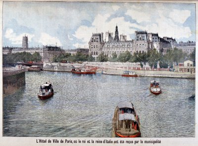 A Szajna és a Hotel de Ville, Párizs, 1903 alkotó: Unbekannt