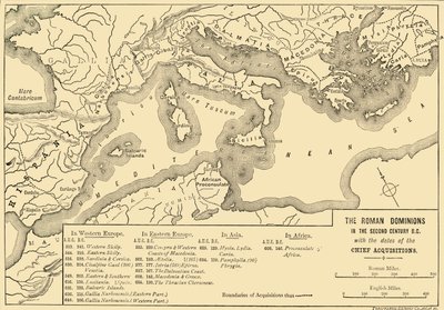 A római uradalmak a Kr. e. második században a főbeszerzések dátumaival, 1890. alkotó: Unbekannt