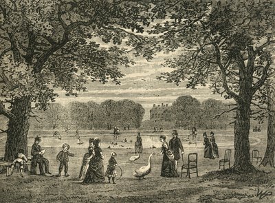 The Round Pond, Kensington Gardens, 1876. alkotó: Unbekannt
