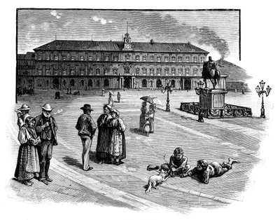 A királyi palota, Nápoly, Olaszország, 1888 alkotó: Unbekannt