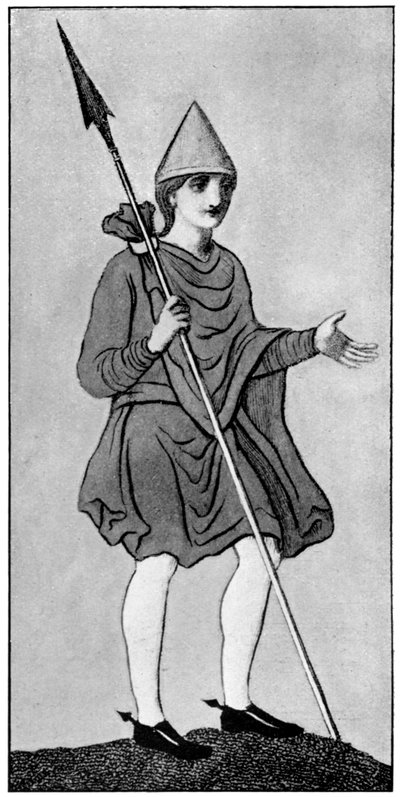 A szász köpeny, a rögzítés módját mutatja, 1910 alkotó: Unbekannt