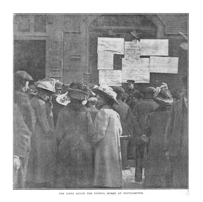 The Scene Round the Fateful Board Southamptonban, 1912. április 20. alkotó: Unbekannt