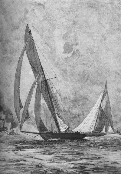 A Shamrock és a Columbia verseny az Amerika Kupáért, 1899 1906 alkotó: Unbekannt