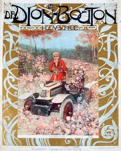 The Skid, illusztráció a Le De Dion-Bouton folyóiratból, 1909 alkotó: Unbekannt