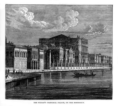 A Sultans Principal Palace, a Boszporusz, Törökország, 19. század alkotó: Unbekannt