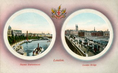 The Thames Embankment és London Bridge, London, 1909. alkotó: Unbekannt