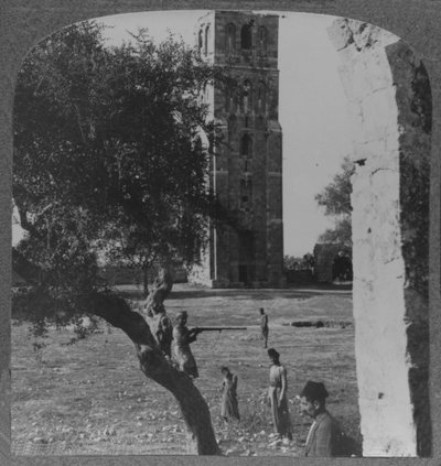 A Ramleh-i torony, állítólag egy nagy mecset minaretje, 1900 alkotó: Unbekannt
