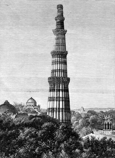 Kutar tornya, Delhi, India, 1895 alkotó: Unbekannt