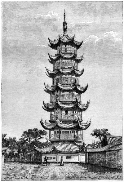 Long-Hua tornya, Sanghaj, Kína, 1895 alkotó: Unbekannt