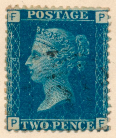 The Two Penny Blue vagy The Two Pence Blue postai bélyeg, 1840-es évek alkotó: Unbekannt