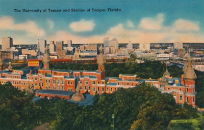 A University of Tampa and Skyline of Tampa, Florida, 1940-es évek alkotó: Unbekannt
