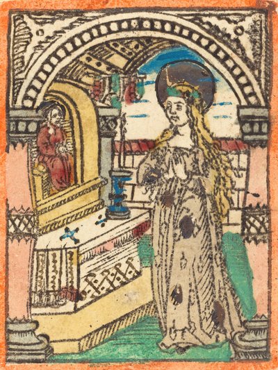 A Szűz kalászokkal hímzett köntösben, c. 14701480. alkotó: Unbekannt
