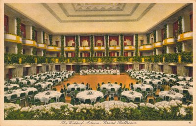 A Waldorf Astoria, Nagy bálterem, 1930-as évek alkotó: Unbekannt