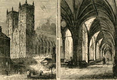 A Westminster Abbey nyugati tornyai és kolostorai, 1881. alkotó: Unbekannt