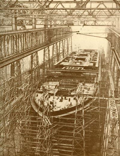 A White Star Liner Doric építés alatt, 1930. alkotó: Unbekannt