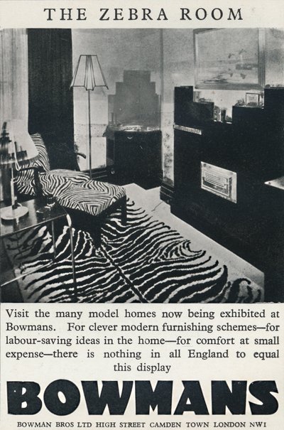 A Zebra szoba – Bowmans, 1933 alkotó: Unbekannt