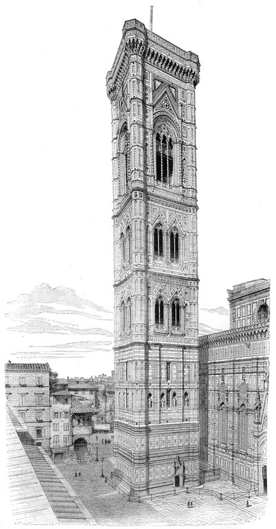 A Santa Maria del Fiore-bazilika campanile, Firenze, Olaszország, 1882 alkotó: Unbekannt