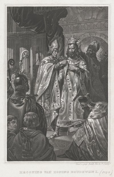 I. Balduin koronázása 1100 karácsonyán, 19. század alkotó: Unbekannt