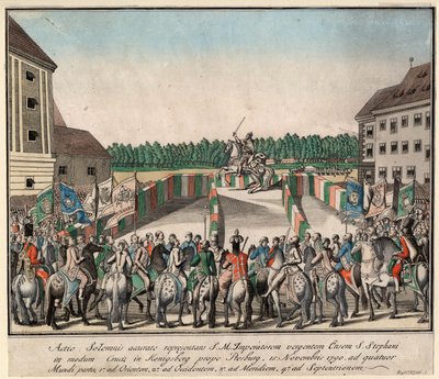 Lipót császár magyar királlyá koronázása Pressburgban 1790. november 15-én. alkotó: Unbekannt