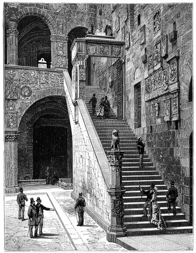 A Bargello udvara, Firenze, Olaszország, 1882 alkotó: Unbekannt