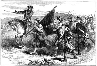 A tömeg Springfieldben a fekete zászlóval, c1776-1781 c1880 alkotó: Unbekannt