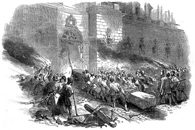 A berlini Arsenalt megrohamozó tömeg, Poroszországi forradalom, 1848. március alkotó: Unbekannt