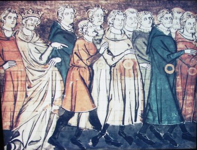 A zsidók kiűzése Franciaországból 1182-ben Miniatűr a Grandes Chroniques de France-ból, 1320-as évek alkotó: Unbekannt