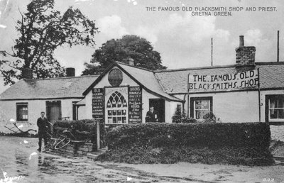 A híres régi kovácsműhely, Gretna Green, Dumfriesshire, Skócia, XX. század alkotó: Unbekannt