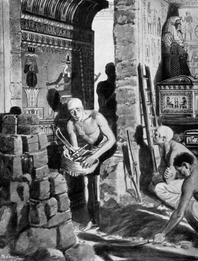 Tutanhamon sírjának végső belső díszítése és lezárása, Egyiptom, Kr.e. 1325 1933-1934 alkotó: Unbekannt