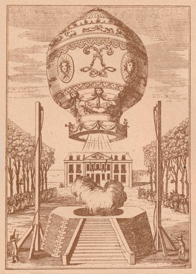 Az első léggömb emelkedés, c1785 1919 alkotó: Unbekannt