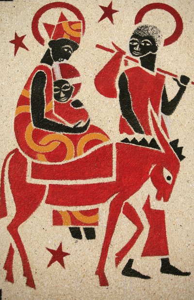 Repülés Egyiptomba A Keur Moussa apátság templom freskóját Dom Georges Saget Keur Moussa Szenegál tervezte és festette 1963-ban. alkotó: Unbekannt