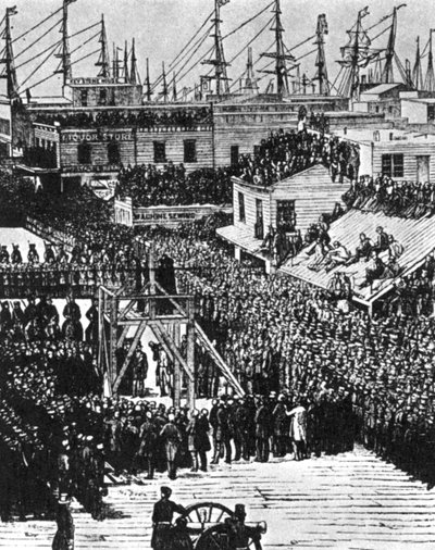 Hetherington és Brace felakasztása, San Francisco, 1856. július 29., 1954 alkotó: Unbekannt