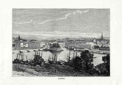 A kikötő Bayonne-ban, Franciaországban, 1879 alkotó: Unbekannt