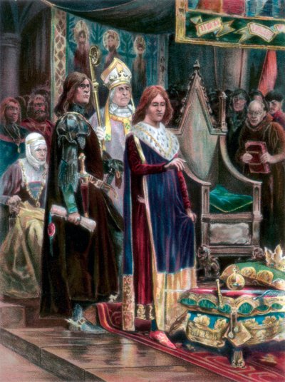 III. Edward beiktatása a Palliummal, Westminster, Gyertyaszentelő, 1327, 1902 alkotó: Unbekannt