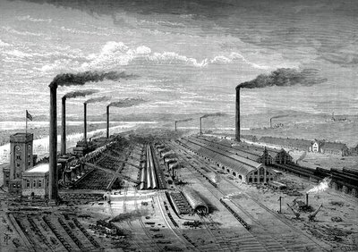 A vas és acél üzem Barrowban, 1880 alkotó: Unbekannt