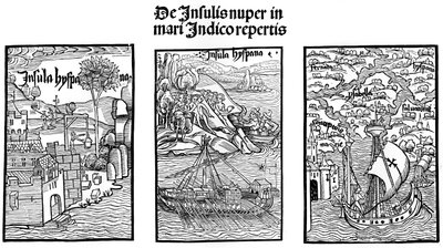 Kolumbusz Kristóf partraszállása a Hispaniolán, 1901 alkotó: Unbekannt