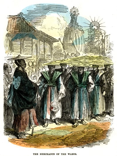 Az osztály kereskedői, újévi felvonulás Jokohamában, Japánban, 1872 alkotó: Unbekannt