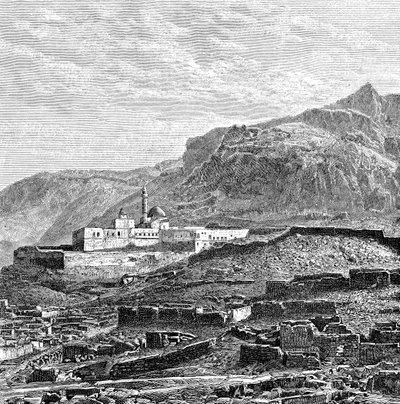 A mecset és a Bayazid Dogubayazit romos negyede, Törökország, 1895 alkotó: Unbekannt