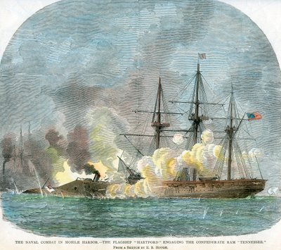 A tengeri harc az alabamai Mobile Harbourban, amerikai polgárháború, 1864. augusztus 5 alkotó: Unbekannt