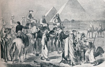 A királyi csapat elhagyja a gízai tábort, Egyiptom, c1861 1910 alkotó: Unbekannt