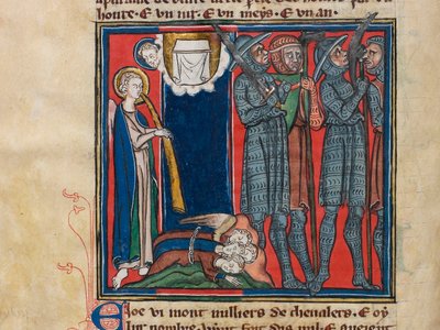 A hatodik angyal megfújta a trombitáját... Miniatűr: Apocalypse de saint Jean, 1320 körül. alkotó: Unbekannt