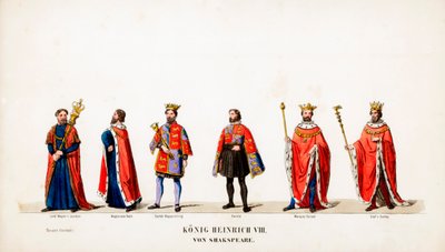 Színházi jelmeztervek Shakespeare VIII. Henrik drámájához, 19. század alkotó: Unbekannt