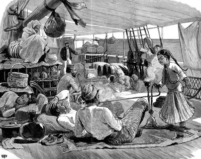 Harmadik osztály a Kilwa fedélzetén, Brindisiből Burmába, 1886 alkotó: Unbekannt