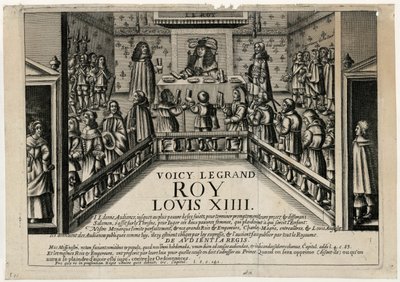 Ez a jó király XIV. Király nyilvános audienciát tart, 1668. alkotó: Unbekannt