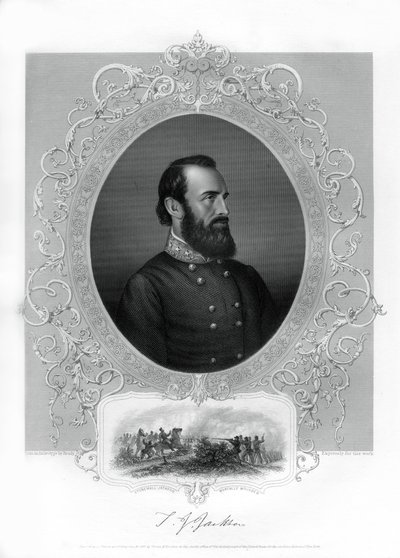 Thomas Jonathan Stonewall Jackson, a konföderációs tábornok az amerikai polgárháború alatt, 1862-1867 alkotó: Unbekannt