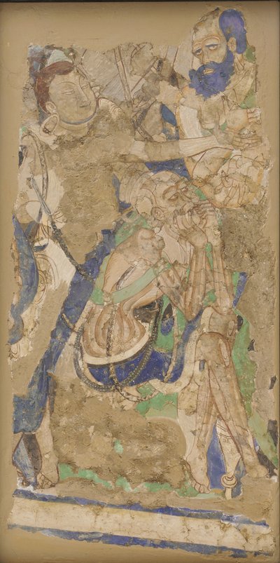Három figura, a 224. barlangból, 4-6. század. alkotó: Unbekannt
