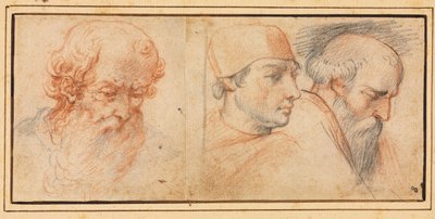 Három fej-tanulmány, 1600-as évek. alkotó: Unbekannt